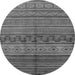 Round Oriental Gray Industrial Rug, urb1306gry