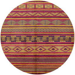 Round Machine Washable Industrial Modern Crimson Red Rug, wshurb1306