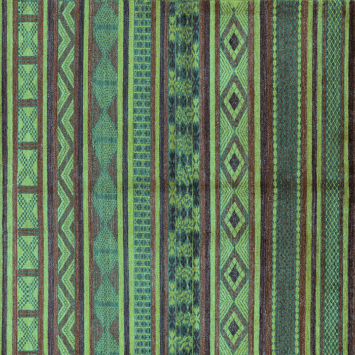 Square Machine Washable Oriental Turquoise Industrial Area Rugs, wshurb1306turq