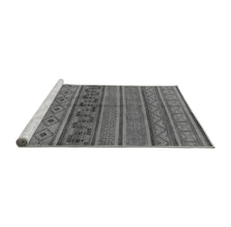 Sideview of Machine Washable Oriental Gray Industrial Rug, wshurb1306gry
