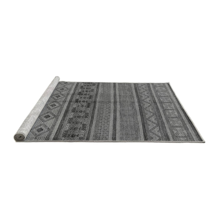 Sideview of Machine Washable Oriental Gray Industrial Rug, wshurb1306gry