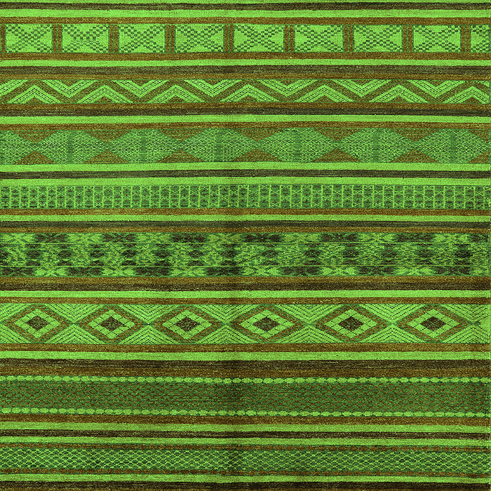 Square Machine Washable Oriental Green Industrial Area Rugs, wshurb1306grn