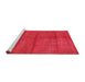 Sideview of Machine Washable Industrial Modern Red Rug, wshurb1307