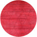 Round Machine Washable Industrial Modern Red Rug, wshurb1307