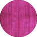 Round Oriental Purple Industrial Rug, urb1307pur