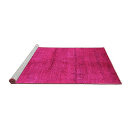 Sideview of Machine Washable Oriental Pink Industrial Rug, wshurb1307pnk