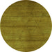 Round Oriental Green Industrial Rug, urb1307grn