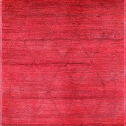 Square Machine Washable Industrial Modern Red Rug, wshurb1307