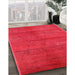 Mid-Century Modern Red Oriental Rug in Family Room, urb1307