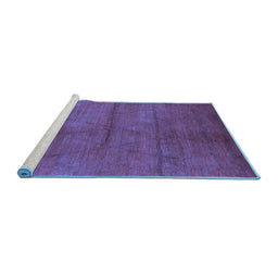 Sideview of Machine Washable Oriental Blue Industrial Rug, wshurb1307blu