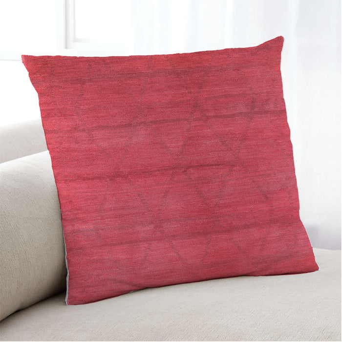 Lifestyle Image of Mid-Century Modern Urban Square Red Throw Pillow, 18 inch by 18 inch, pwurb1307