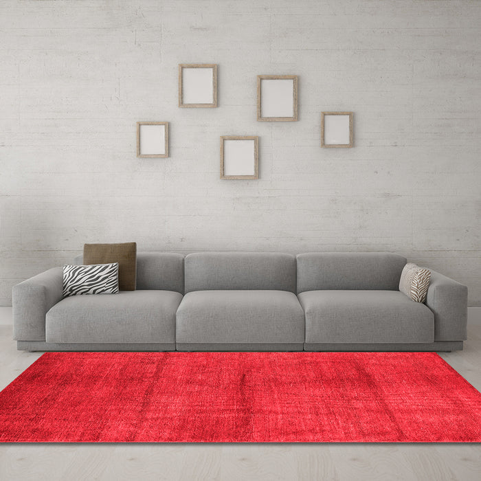Industrial Red Washable Rugs