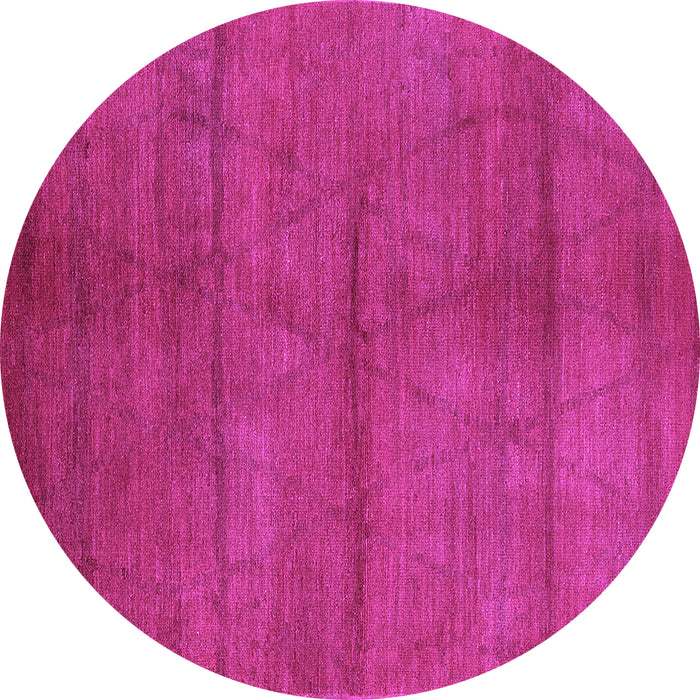 Round Machine Washable Oriental Purple Industrial Area Rugs, wshurb1307pur