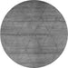 Round Oriental Gray Industrial Rug, urb1307gry