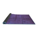 Sideview of Oriental Blue Industrial Rug, urb1307blu