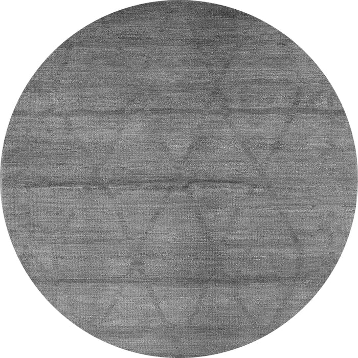 Round Machine Washable Oriental Gray Industrial Rug, wshurb1307gry