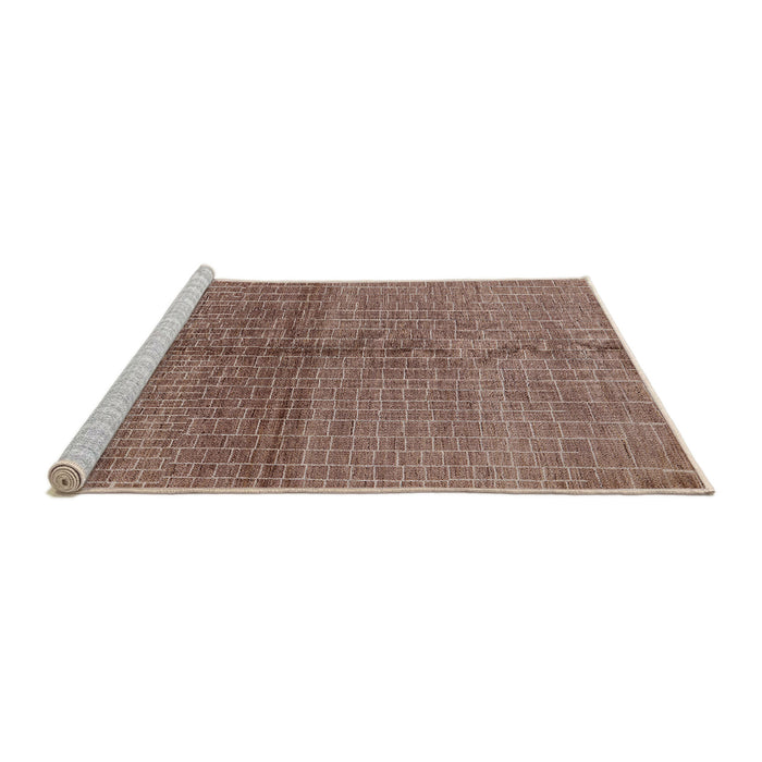 Sideview of Machine Washable Industrial Modern Light Copper Gold Rug, wshurb1308