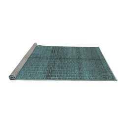 Sideview of Machine Washable Oriental Light Blue Industrial Rug, wshurb1308lblu