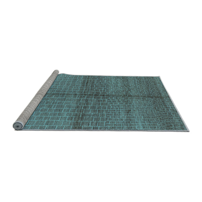Sideview of Machine Washable Oriental Light Blue Industrial Rug, wshurb1308lblu