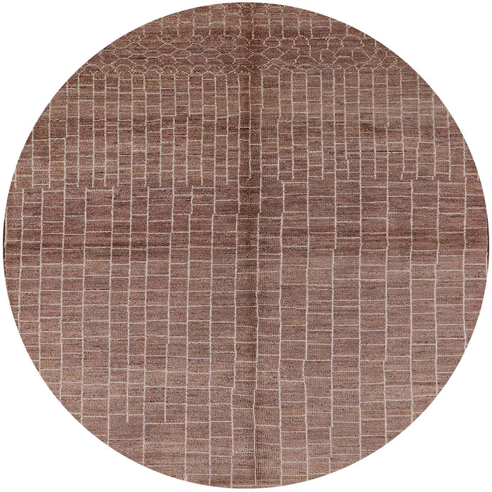 Round Machine Washable Industrial Modern Light Copper Gold Rug, wshurb1308