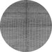 Round Machine Washable Oriental Gray Industrial Rug, wshurb1308gry