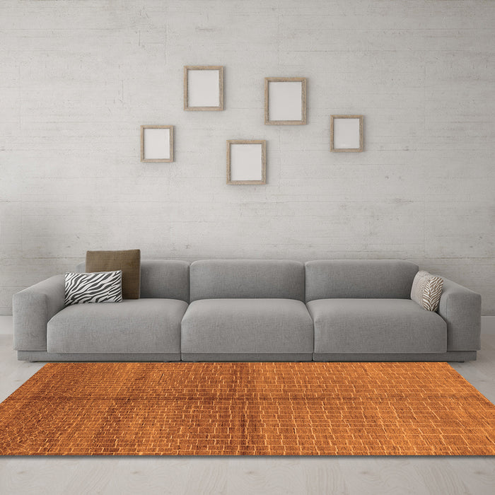 Machine Washable Oriental Orange Industrial Area Rugs in a Living Room, wshurb1308org