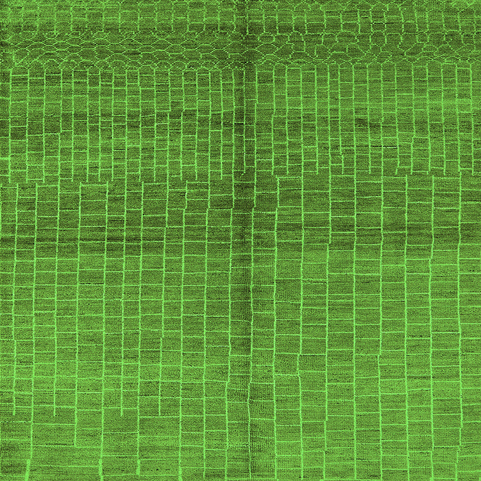 Square Machine Washable Oriental Green Industrial Area Rugs, wshurb1308grn