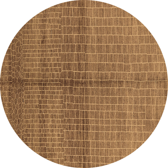 Round Machine Washable Oriental Brown Industrial Rug, wshurb1308brn