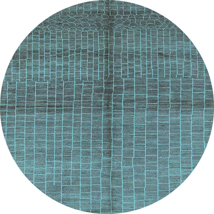 Round Oriental Light Blue Industrial Rug, urb1308lblu