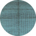 Round Oriental Light Blue Industrial Rug, urb1308lblu