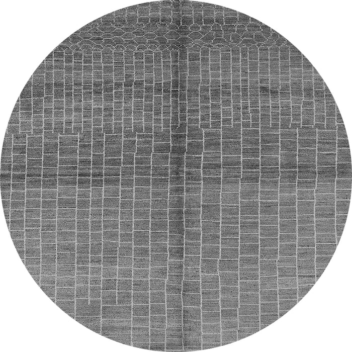 Round Oriental Gray Industrial Rug, urb1308gry
