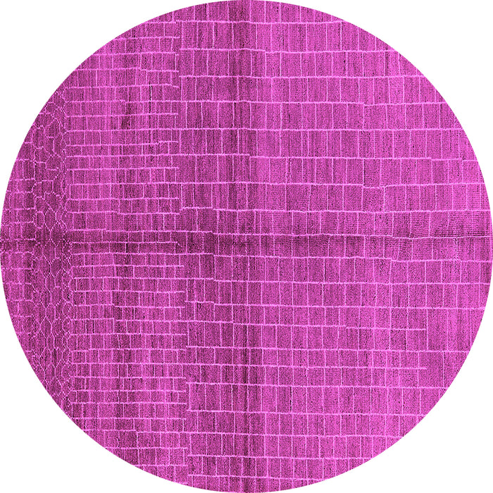 Round Machine Washable Oriental Pink Industrial Rug, wshurb1308pnk
