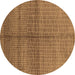 Round Oriental Brown Industrial Rug, urb1308brn