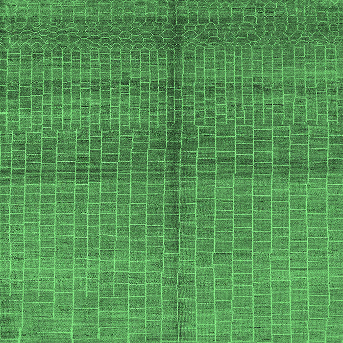 Square Oriental Emerald Green Industrial Rug, urb1308emgrn