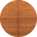 Round Machine Washable Oriental Orange Industrial Area Rugs, wshurb1308org