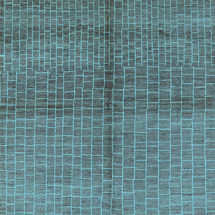 Machine Washable Oriental Light Blue Industrial Rug, wshurb1308lblu