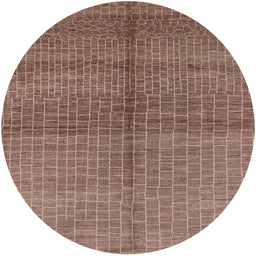 Round Mid-Century Modern Light Copper Gold Oriental Rug, urb1308