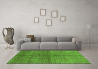 Machine Washable Oriental Green Industrial Rug, wshurb1308grn