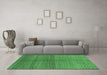 Machine Washable Oriental Emerald Green Industrial Area Rugs in a Living Room,, wshurb1308emgrn