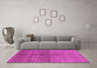 Machine Washable Oriental Pink Industrial Rug in a Living Room, wshurb1308pnk