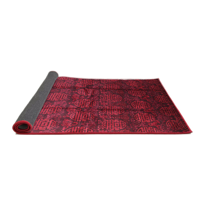 Sideview of Mid-Century Modern Carbon Red Oriental Rug, urb1309