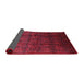 Sideview of Mid-Century Modern Carbon Red Oriental Rug, urb1309