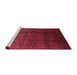 Sideview of Machine Washable Industrial Modern Carbon Red Rug, wshurb1309