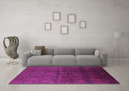 Machine Washable Oriental Purple Industrial Area Rugs in a Living Room, wshurb1309pur