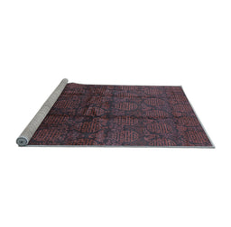 Sideview of Machine Washable Oriental Light Blue Industrial Rug, wshurb1309lblu