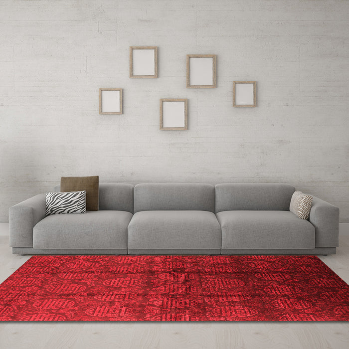 Industrial Red Washable Rugs