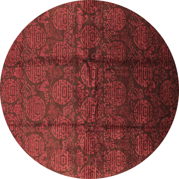 Round Machine Washable Oriental Brown Industrial Rug, wshurb1309brn
