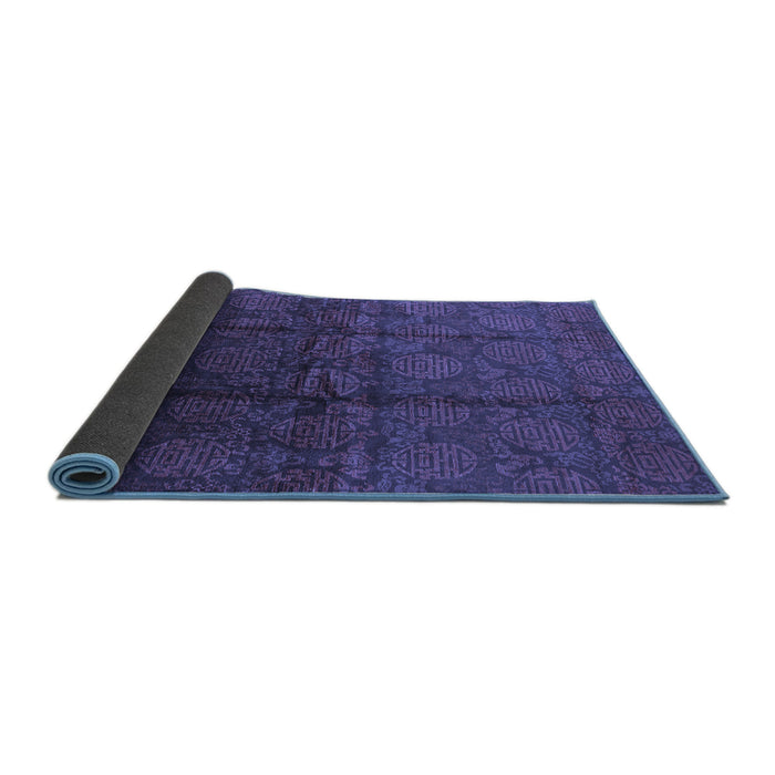 Sideview of Oriental Blue Industrial Rug, urb1309blu
