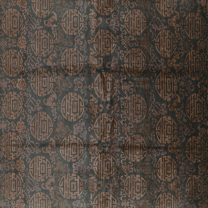 Square Machine Washable Oriental Turquoise Industrial Area Rugs, wshurb1309turq