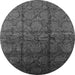 Round Oriental Gray Industrial Rug, urb1309gry